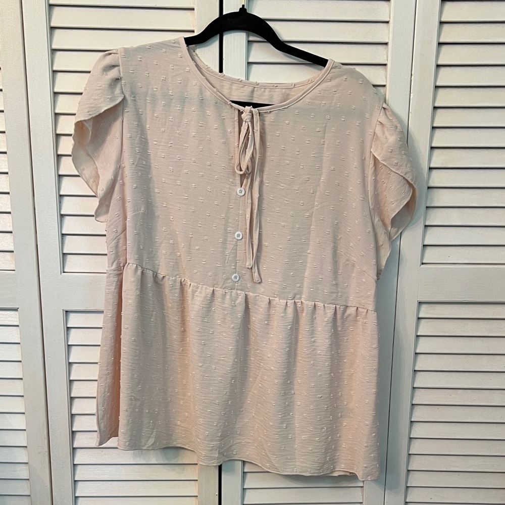 Elegant Blush Button-Down Blouse